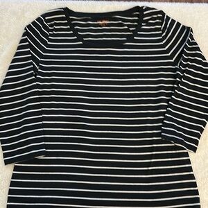 Joe Fresh Black‎ and White Fitted Long Sleeve T-Shirt
